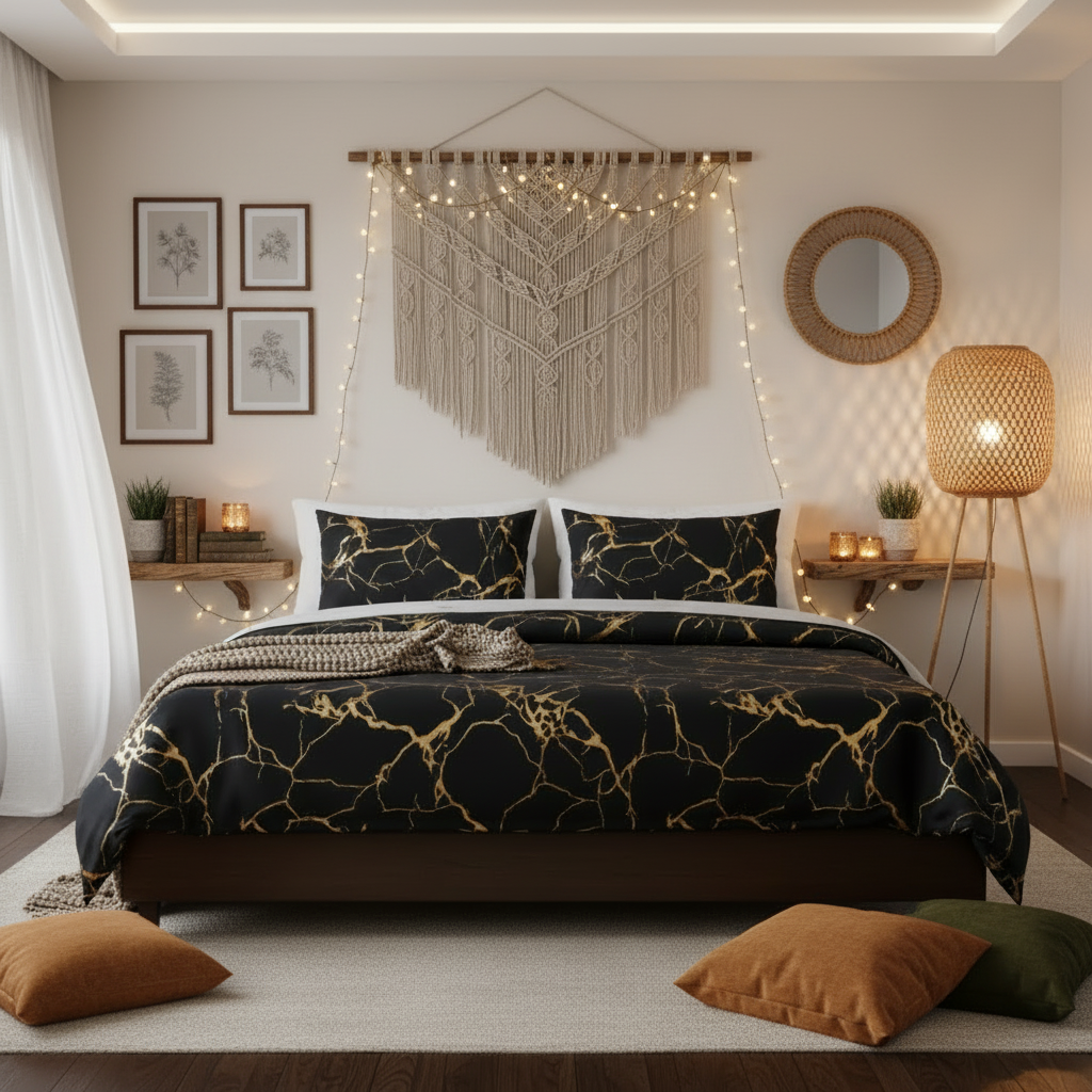 Funda Nórdica de Mármol Elegante | Ropa de Cama Luxe