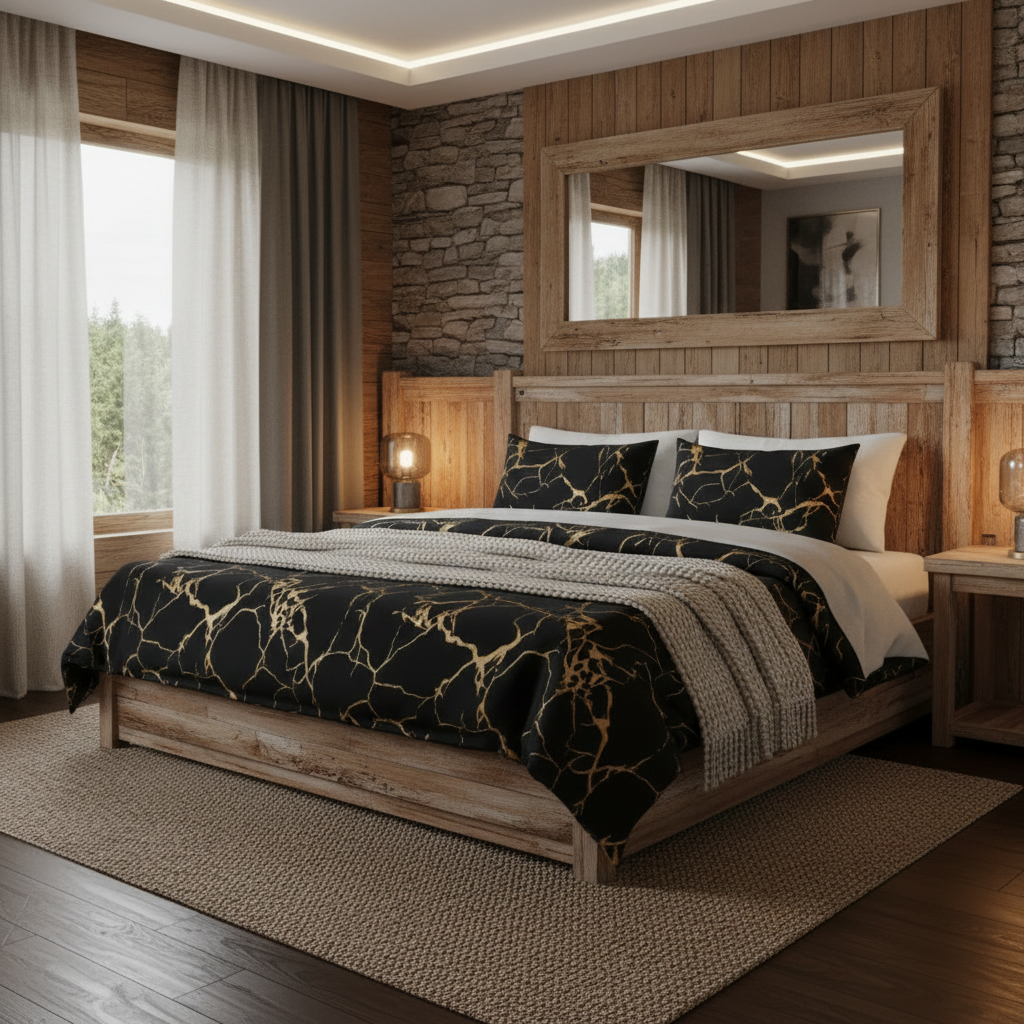 Funda Nórdica de Mármol Elegante | Ropa de Cama Luxe